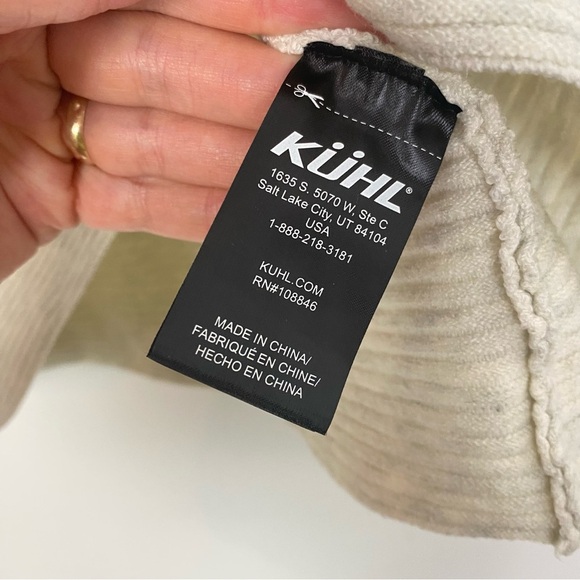 Kuhl Ribbed Sweater Pullover Womens Size Small Turtleneck Cream Gray Long Sleeve - Picture 7 of 10